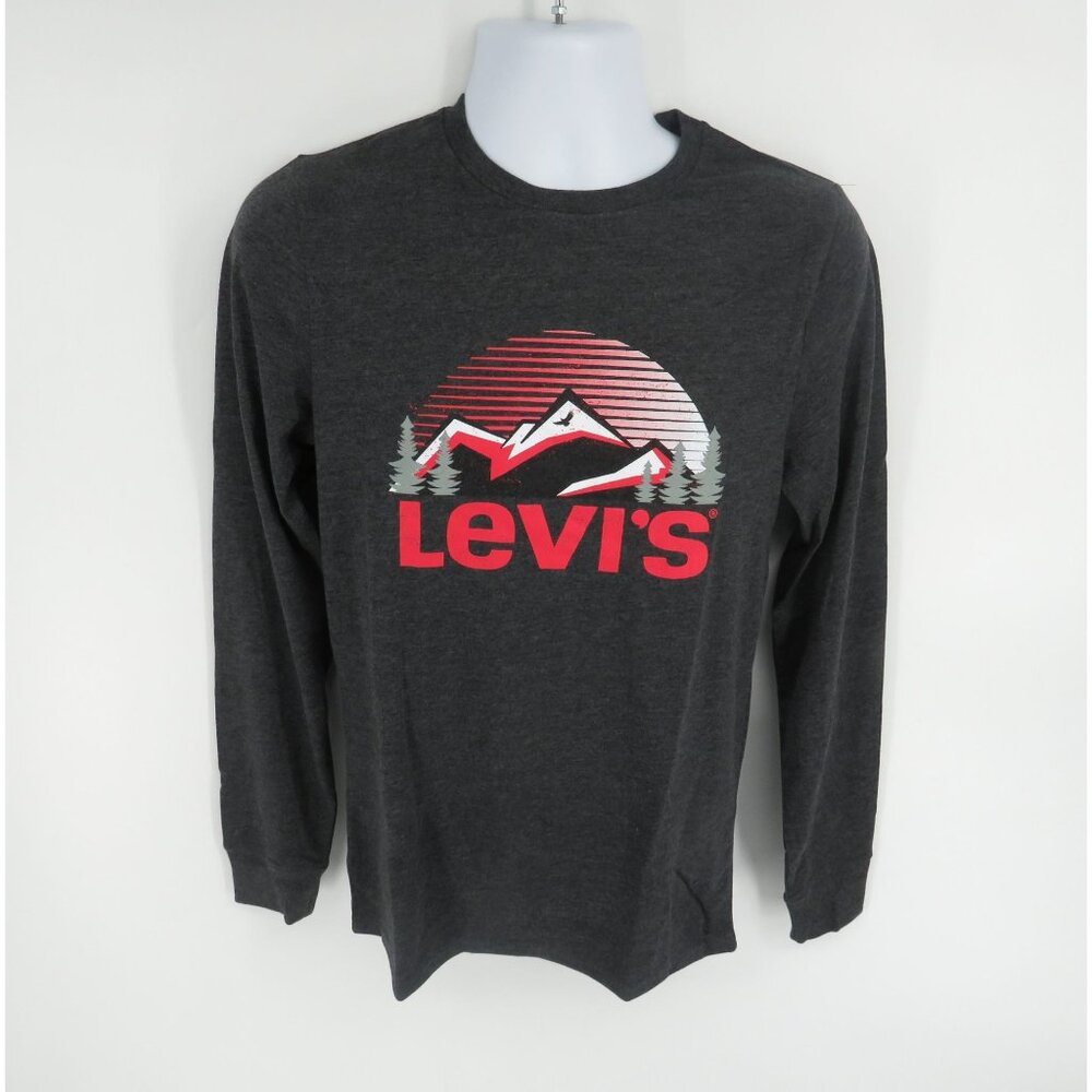 Levi's Men's Graphic Long Sleeve Tee Shirt Small Heather Gray NWT